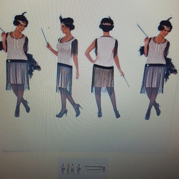 Peach//Black Smiffy/'s 1920s Coco Flapper Medium